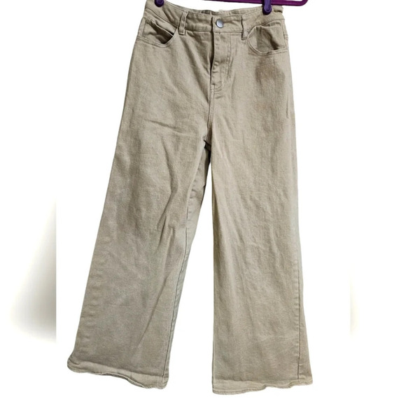 SUNLAND 17 Wideleg jeans High Rise In Taupe Beige . Size Medium - Picture 2 of 10